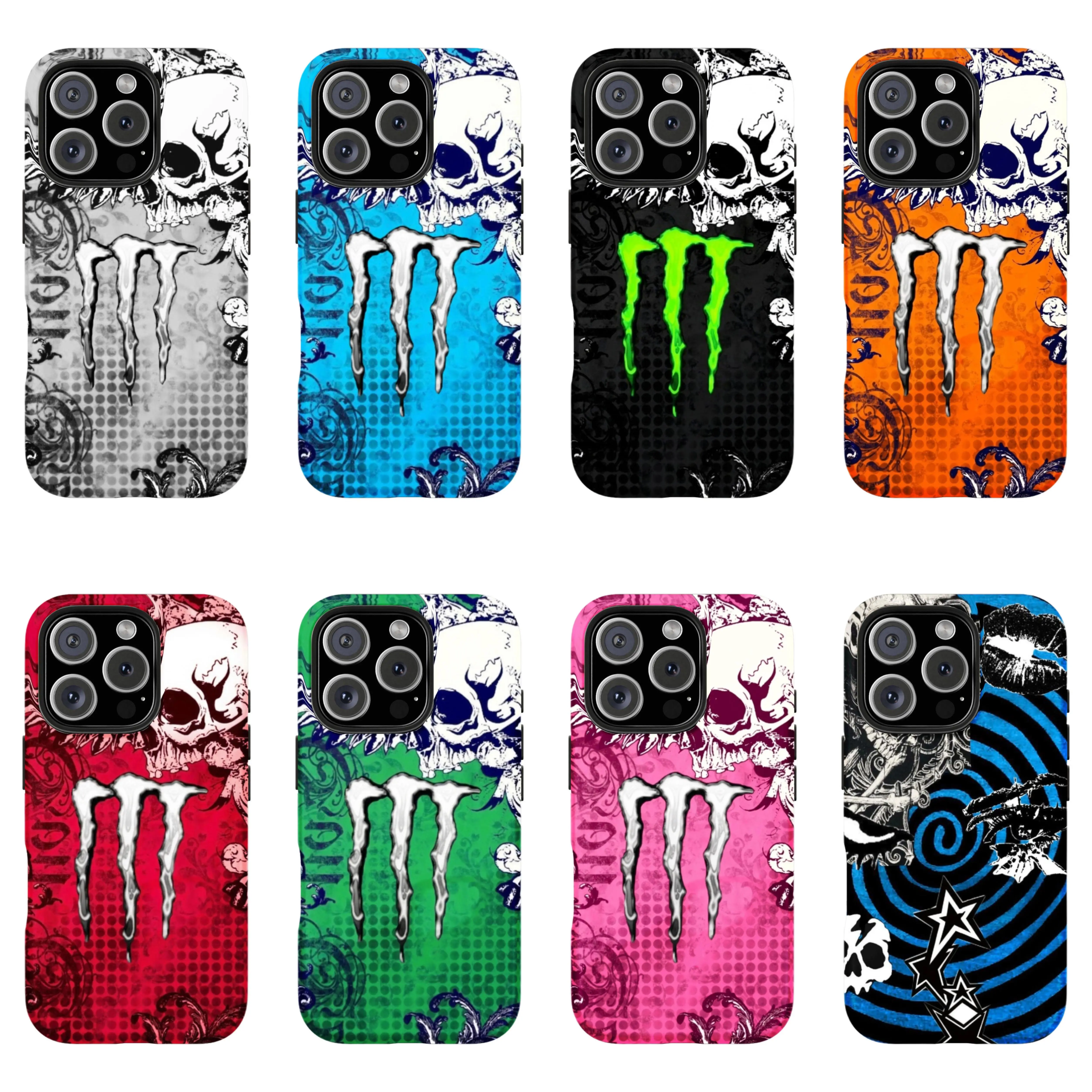 Covey Studio Dark Gothic Skull Monster HD Print Phone Case - Dual Layer, Anti-Impact, Shockproof - Compatible with iPhone 11-17 Pro/Pro Max/Plus & Full Samsung Series, Iphone 17