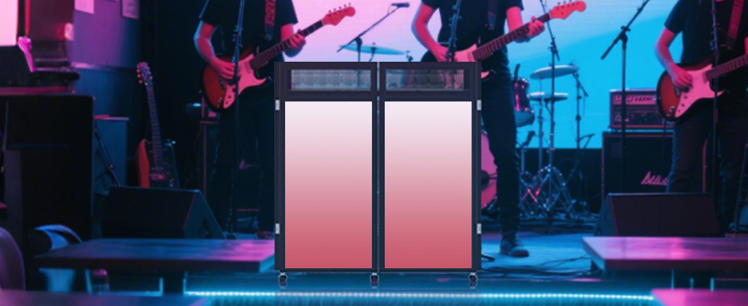 DJ Facade Booth Table 40" x 20" - Portable Detachable DJ Booth Table Station with Black/White Scrims & Carry Bag for Show, Party, Gathering