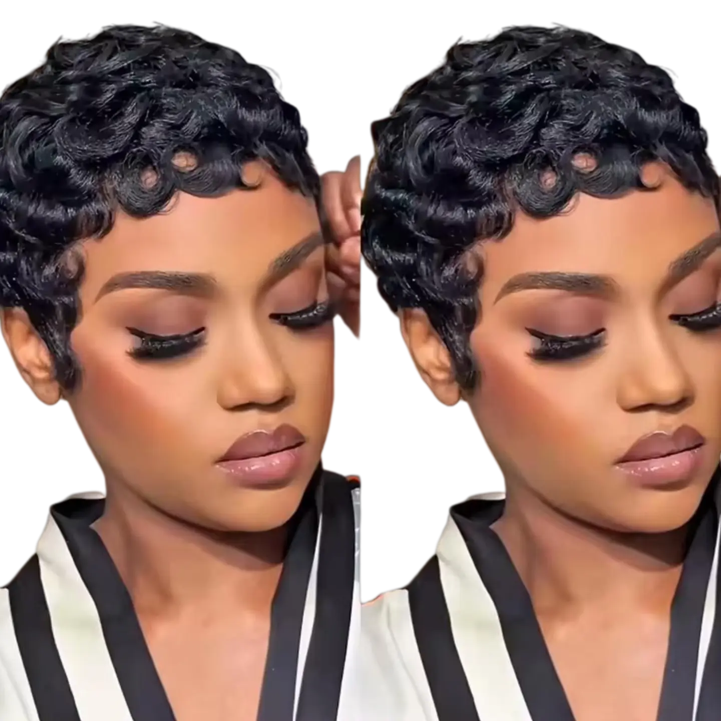 Short Curly Pixie Human Hair Wig | Retro Finger Wave Style | Perfect for Daily, Party & Cosplay | Natural Looking #SummerVibes