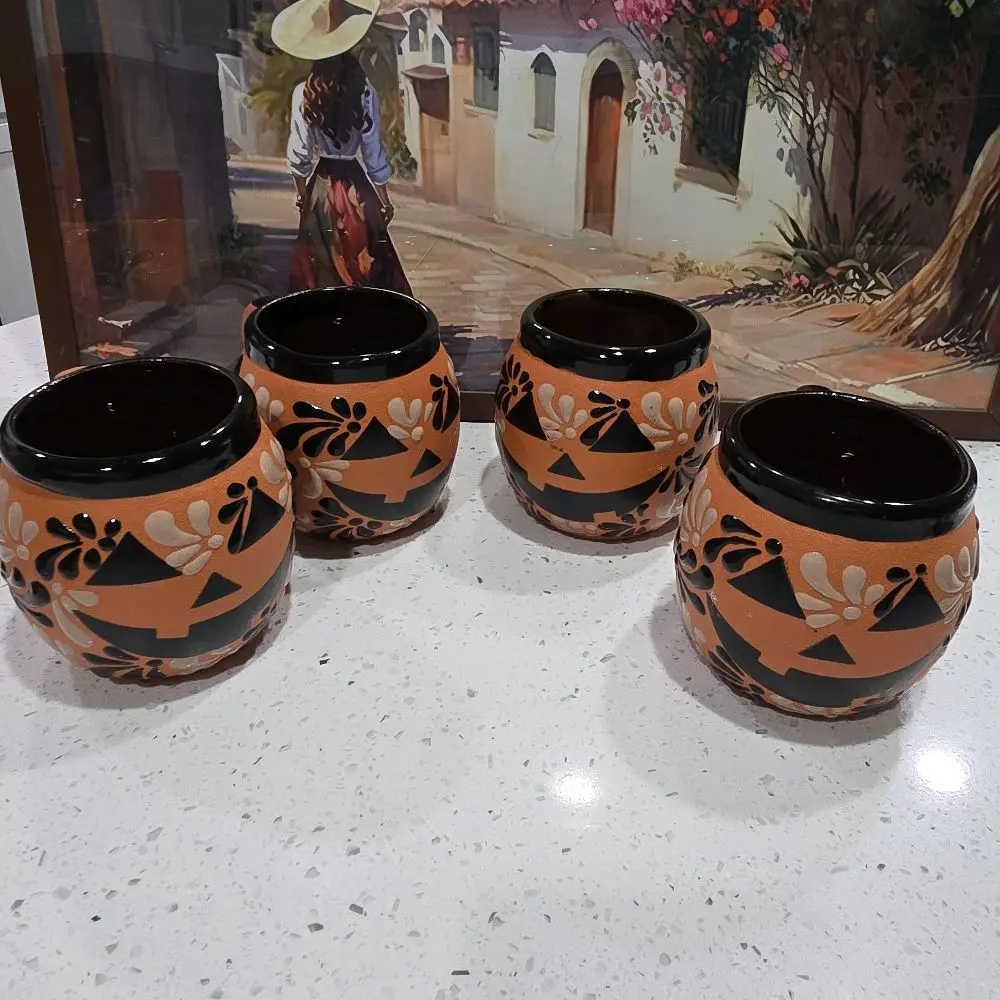 Halloweeen Pumpkin Clay Mugs
