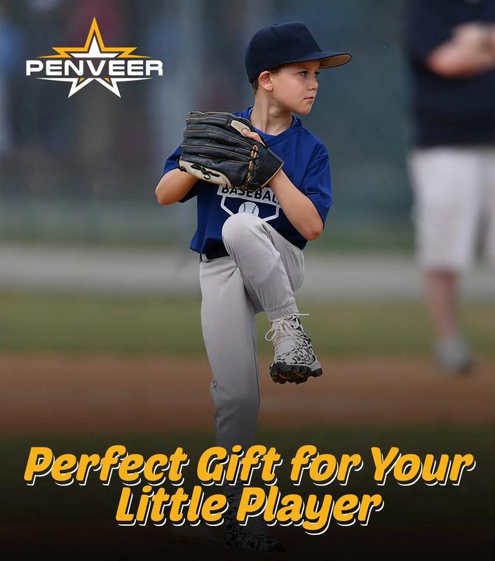 Penveer Pull-Up Youth Baseball Pants, Quarter Open Fly Boys Baseball Pants with Durable Snap & Elastic Bottom, T Ball Pants - (White) Sports Jogger Sweatpants Tracksuit Outfit