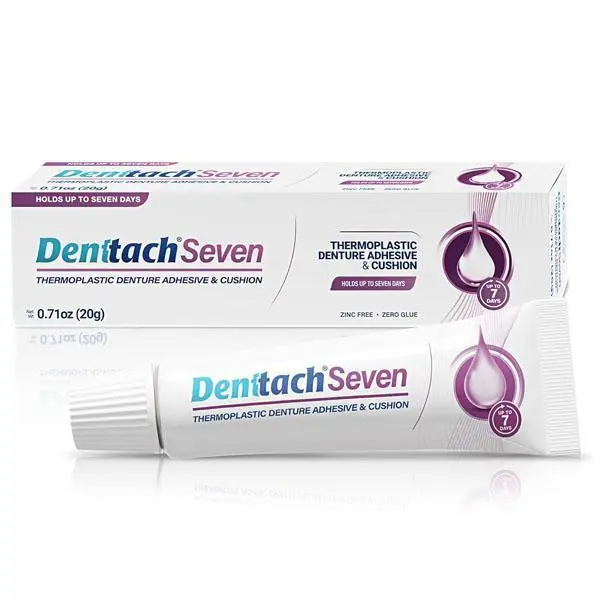 Denttach Seven Thermoplastic Denture Adhesive Soft Reline for Dentures .70 oz