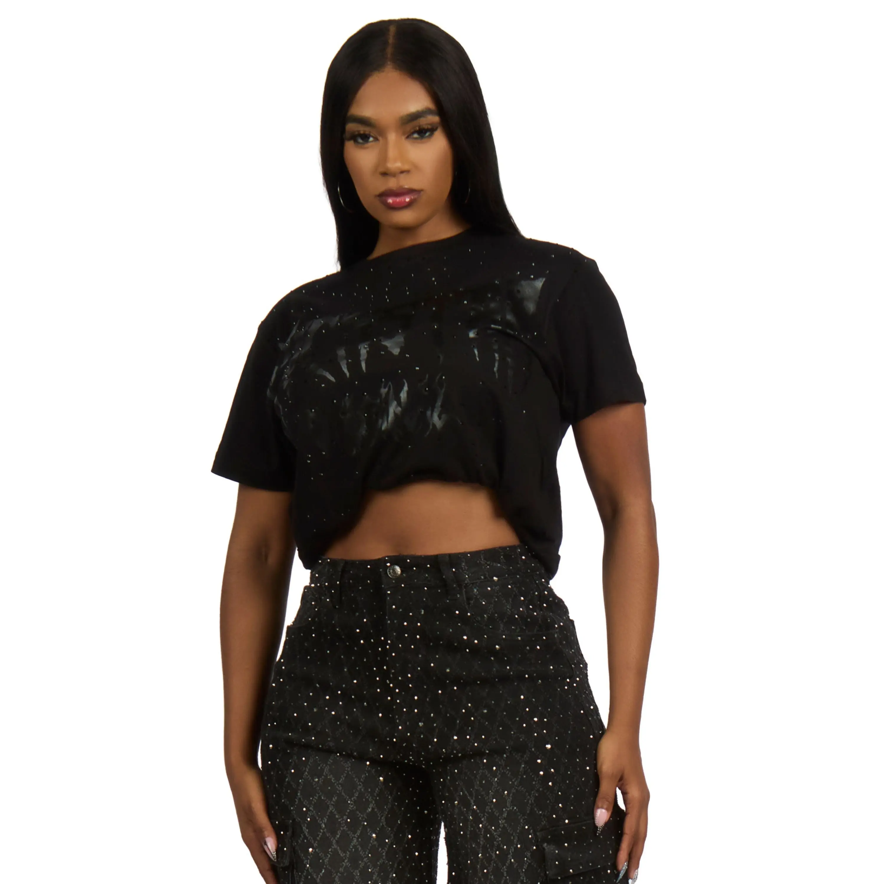 Andreas 2.0 Black Rhinestone T-Shirt