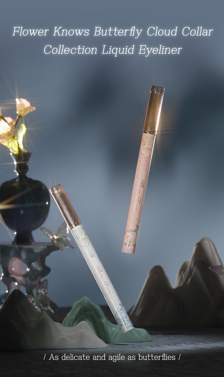 Flower Knows Butterfly Cloud Collar Collection Liquid Eyeliner, Ultra-fine Tip Liquid Eyeliner, Precise Definition, Waterproof, Quick Drying, Smudge Proof, Smooth, Multicolor, All Day Eyeliner Makeup, Summer Makeup Gift, Makeup Beauty Cosmetics