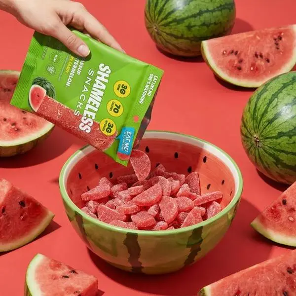 Watermelon Sour Gummies Low Sugar Candy (50g) Low Calorie Keto Candy ow Calorie Sour Watermelon Gummies (70 Calories) | Keto Friendly | High Fiber Healthy Candy