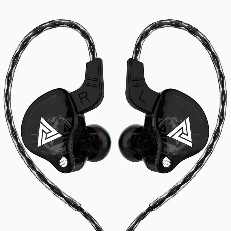 QKZ AK6 Esports Gaming In-Ear Earphones, Wired 3.5mm Wire Control Earbuds with Noise Cancellation, Deep Bass Stereo Audio Headset for Fitness, Commute