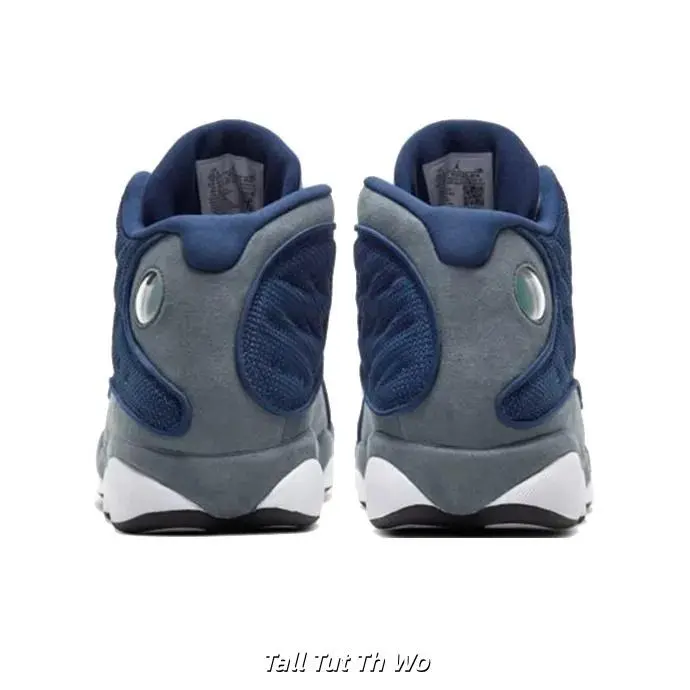 Unisex Navy Blue-Grey 2-Tone Mid-Top Retro Sports Basketball Sneakers, Lace-Up Breathable Street Casual Shoes, White Traction Sole for Daily Wear