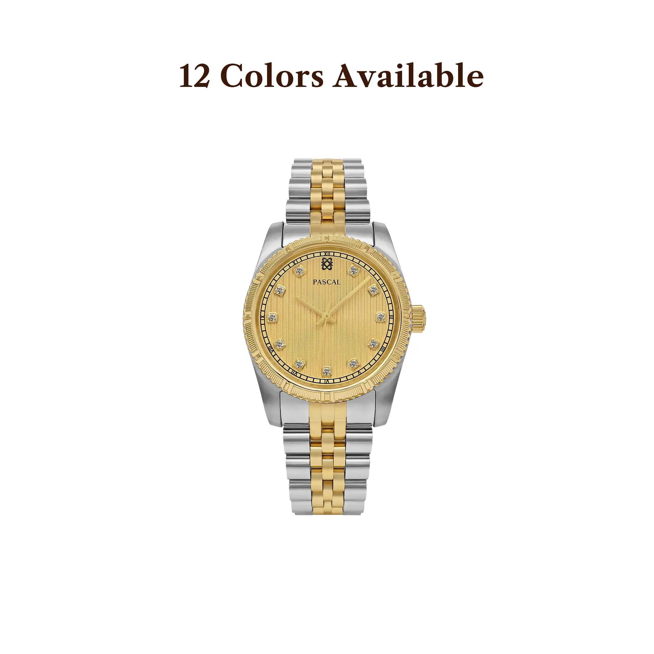 PASCAL Diamond Classic Watch for Women & Men 31mm & 36mm Swiss Quartz Stainless Steel Waterproof Luxury Wrist Watch with Lab-Grown Diamonds