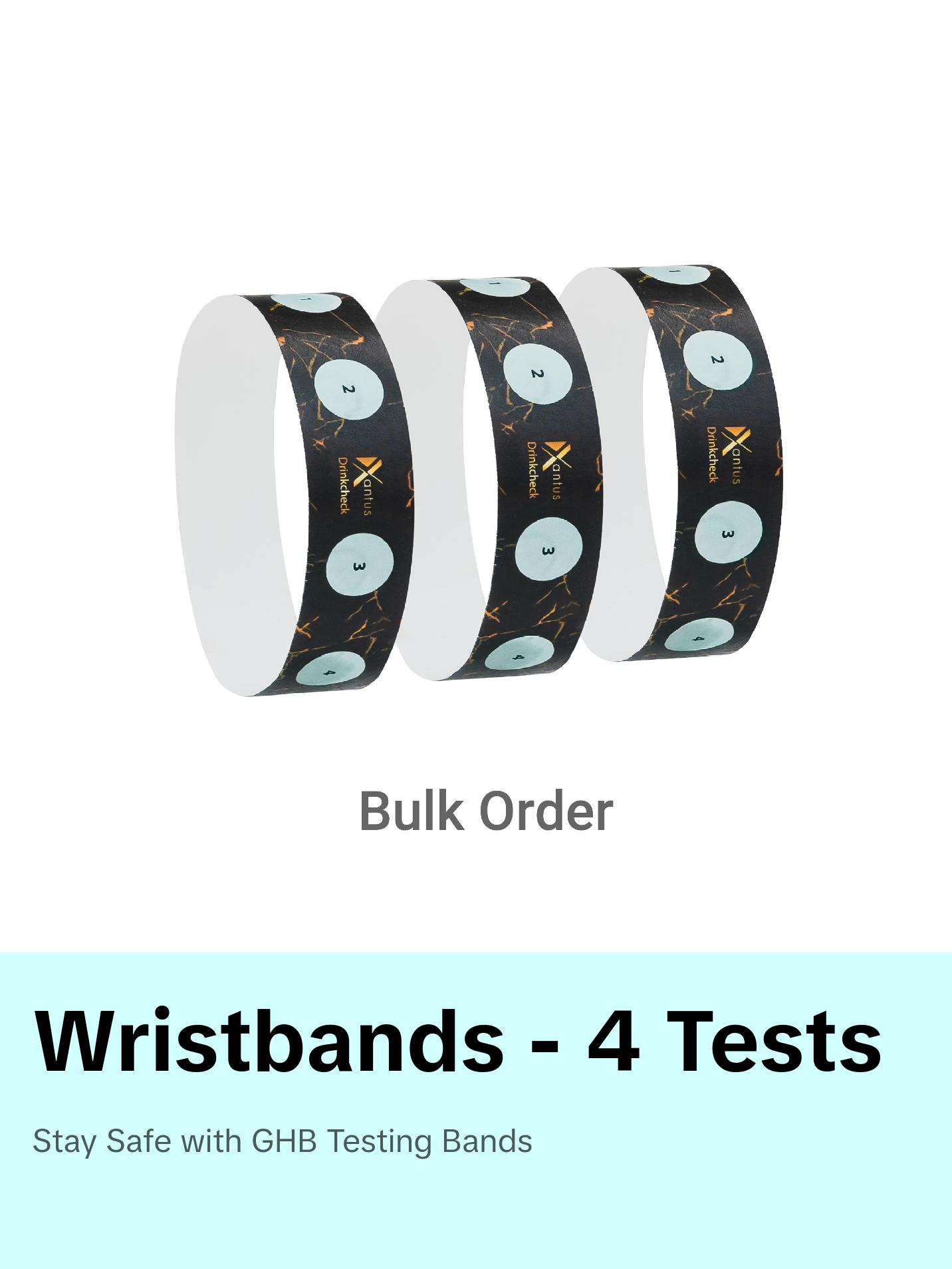 Drinkcheck™ Wristbands Bulk - 4 Tests | Black & Gold