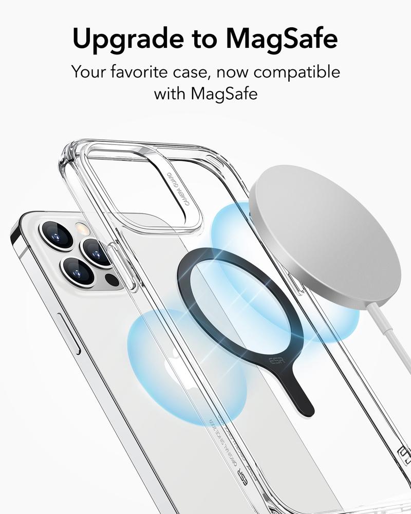 ESR for MagSafe Sticker 360, MagSafe Ring Magnet, 2 Pack Magnetic Ring, Universal Magnetic Wireless Charger Conversion Kit for iPhone 17/16/16e/15/14/13/12/11, Samsung Galaxy, Google Pixel 10