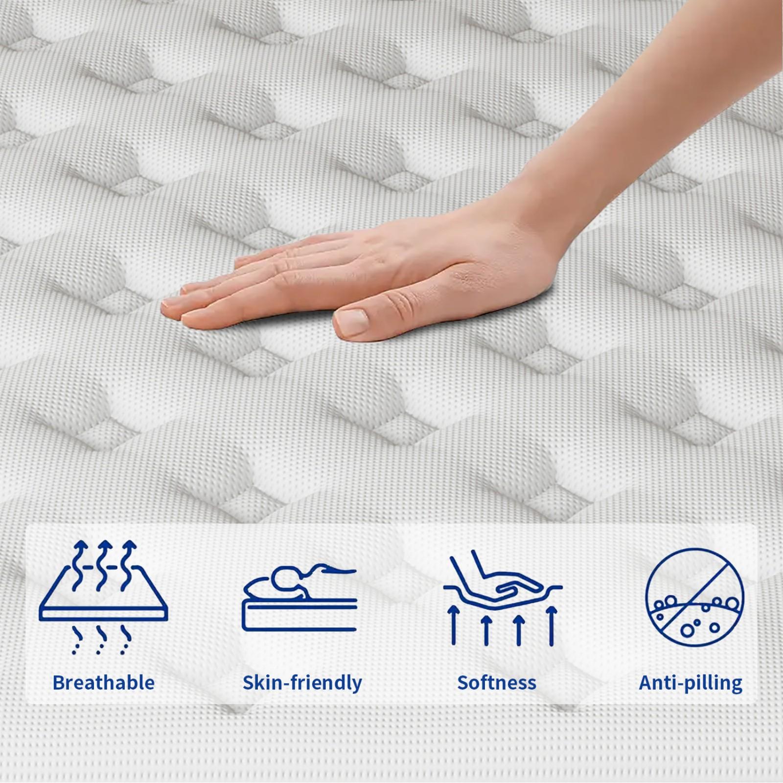 【LODEIJA】8/10/12/14 Inch Twin, Full, Queen, King Mattress Memory Foam And Spring, Hybrid MattressMedium Firmness, Lumbar Support