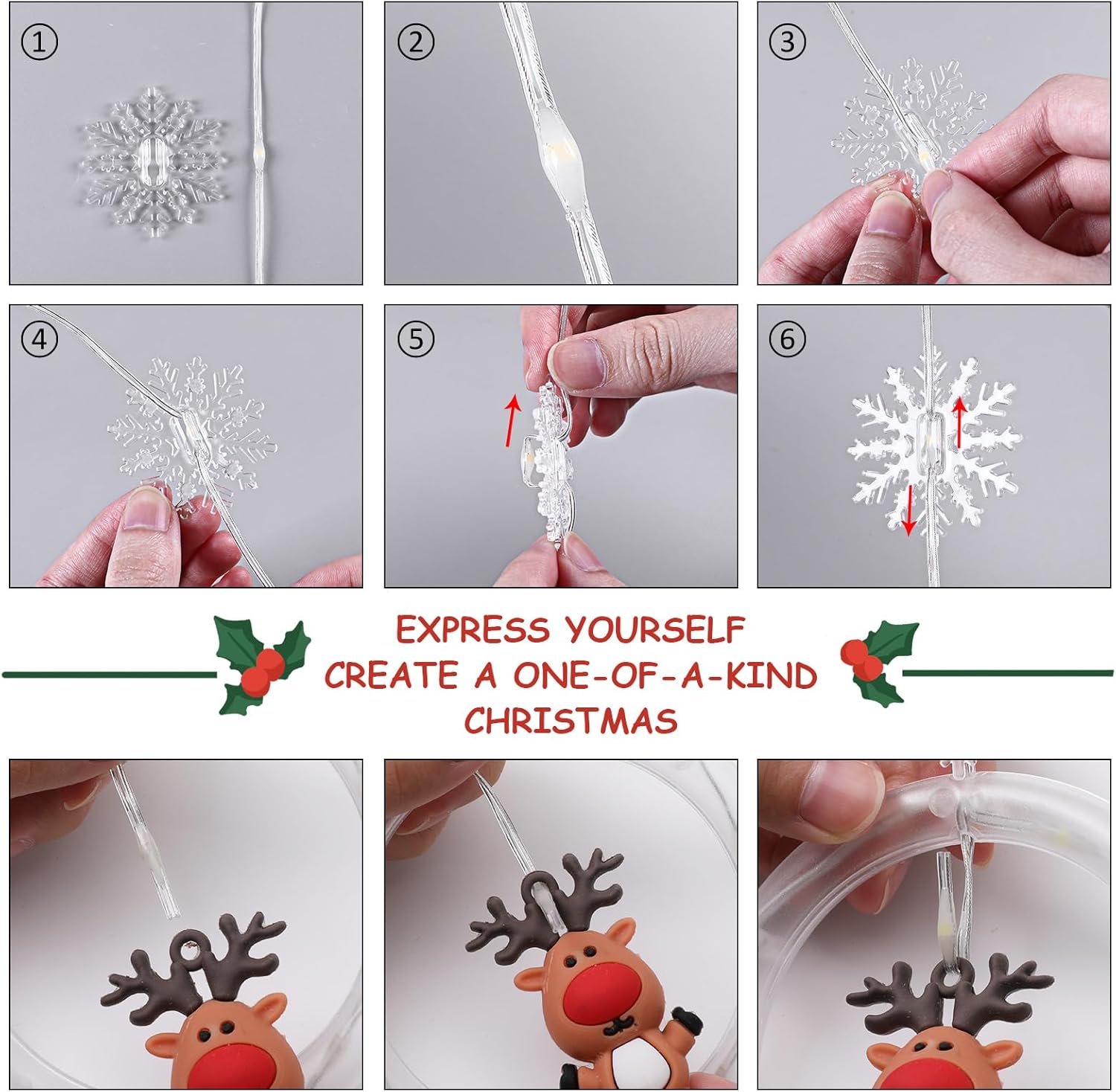 【FaddishDeal】Christmas string lights available outdoors and indoors. LED string lights hanging, including , deer, etc., for holiday party decoration Ornaments.excellent gifts for Christmas and new year，Must-buy on Black Friday