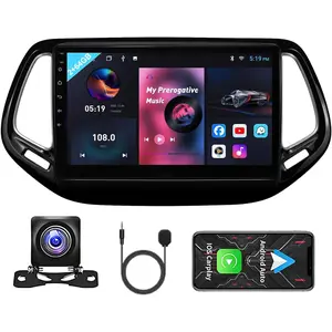 Android 13 Car Stereo for 【Jeep Compass 2017 2018 2019 2020】 with Carplay Android Auto,10.1'' HD Touchscreen Radio with WiFi,GPS Navigation,Bluetooth,FM/RDS,SWC,+ Backup Camera