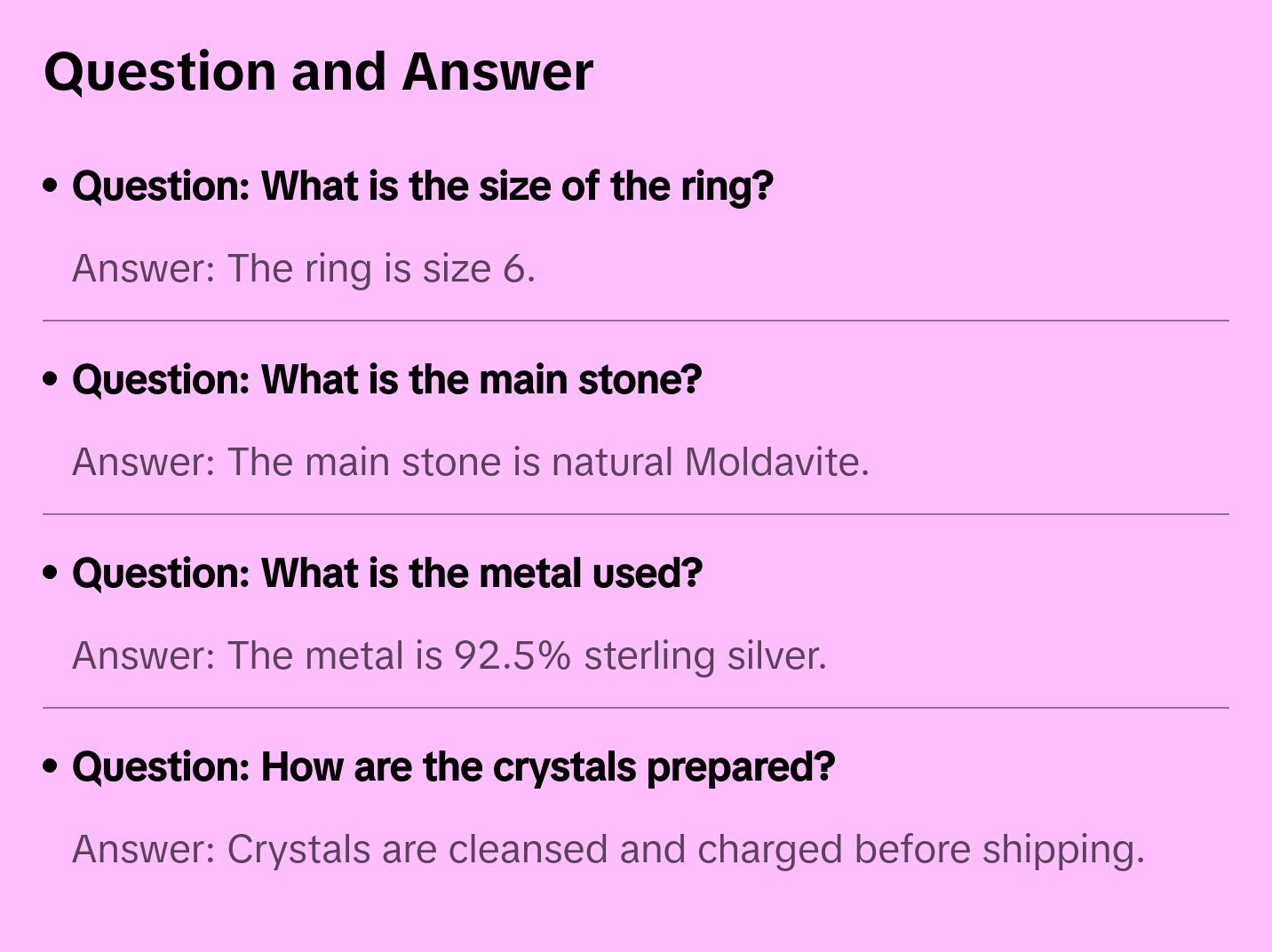 Beautiful Moldavite Ring Size 6