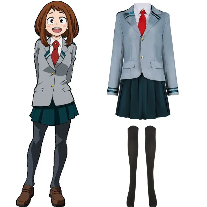Women's My Hero Academia Ochaco Uraraka Cosplay Costume Set - Polyester Aesthetic Outfit with Shirt for Halloween