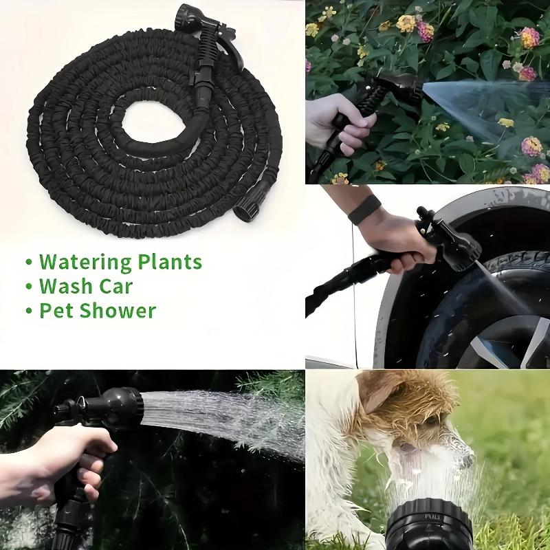 50FT Expandable Garden Hose, Water Pipe Flexible Hose with 7 Function Spray Nozzle for Watering Lawn Yard Garden Car Washing Pet Cleaning Easy Storage