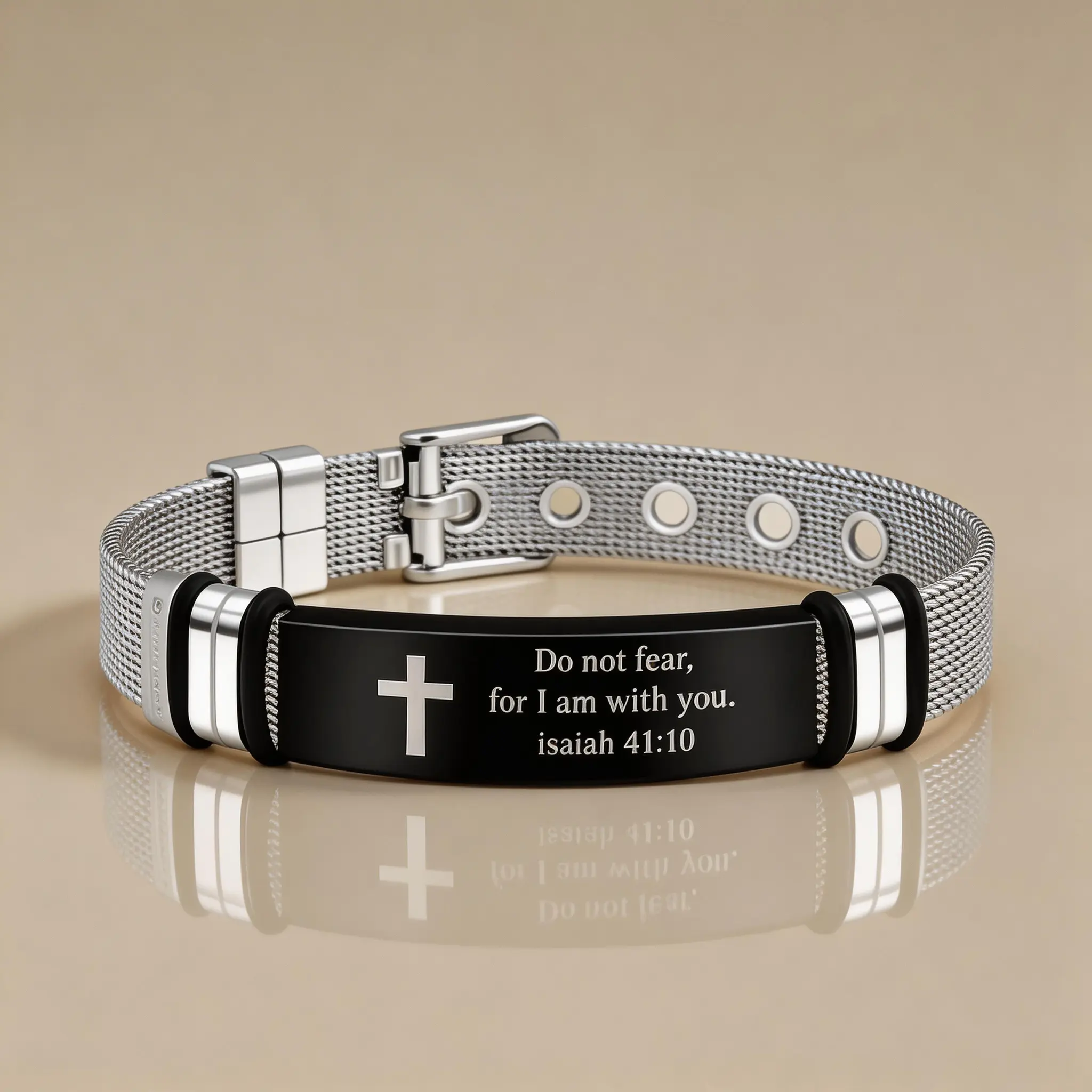 Engraved Bible Verse Cuff Bracelet for Men & Women, Inspirational Metal Letter Link Jewelry, Christian Faith Gift with Comfortable Design, Inspirational Bracelet, Letter Link Bracelet, 8.66" Length