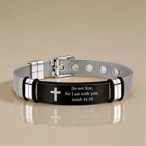 Christian Bible Verse Bracelet Philippians 4:13 Isaiah 41:10 Matthew 19:26 Faith Religious Gift for Him Her