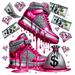 Sneakers, faux glitter, Press-ready, Transfer only, MTO