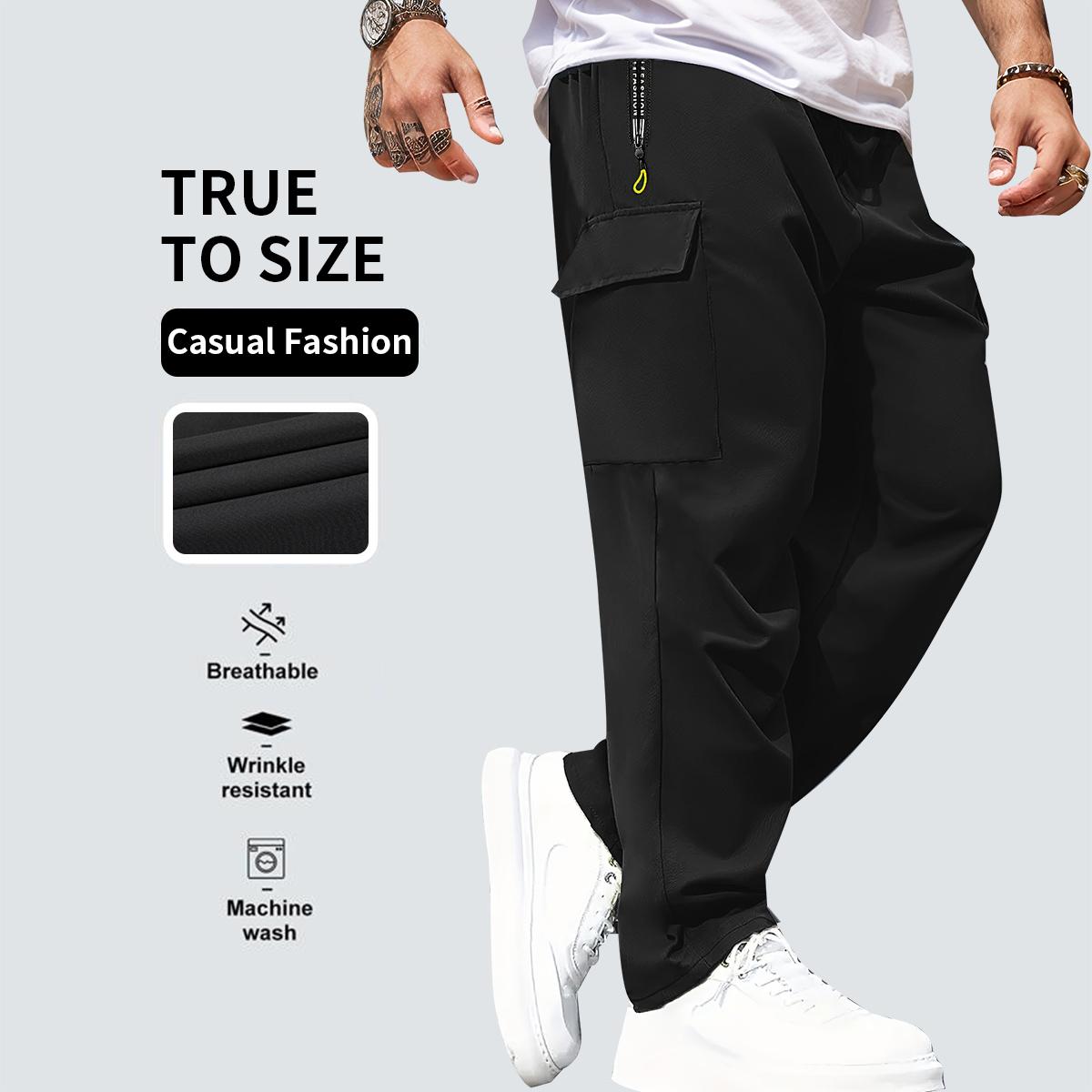 4PCS Men's Cargo Pants with Zippered Pockets - TikTok Shop Trending, Casual Daily Essential, Stylish & Functional, Perfect for Men's Everyday Outfits camouflage casual work pant