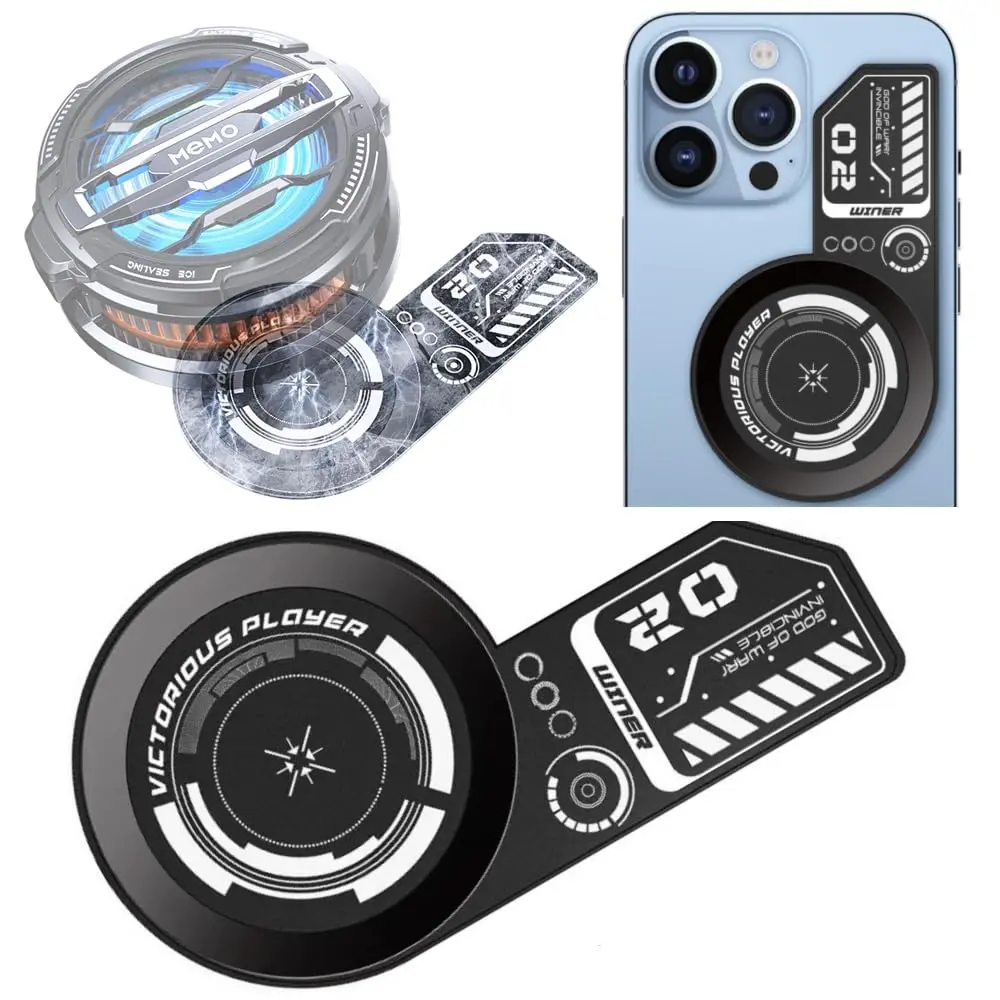 Aluminum Phone Cooling Pad Heatsink - Metal Cooling Mat Pad, Removable Self-Adhesive Thermal Plate with Vapor Chamber, Magnetic Ring Compatible, Heat-Dissipating Silicone Grease, Super Slim, Prevents Overheating for Gamers, Works with Most Phones
