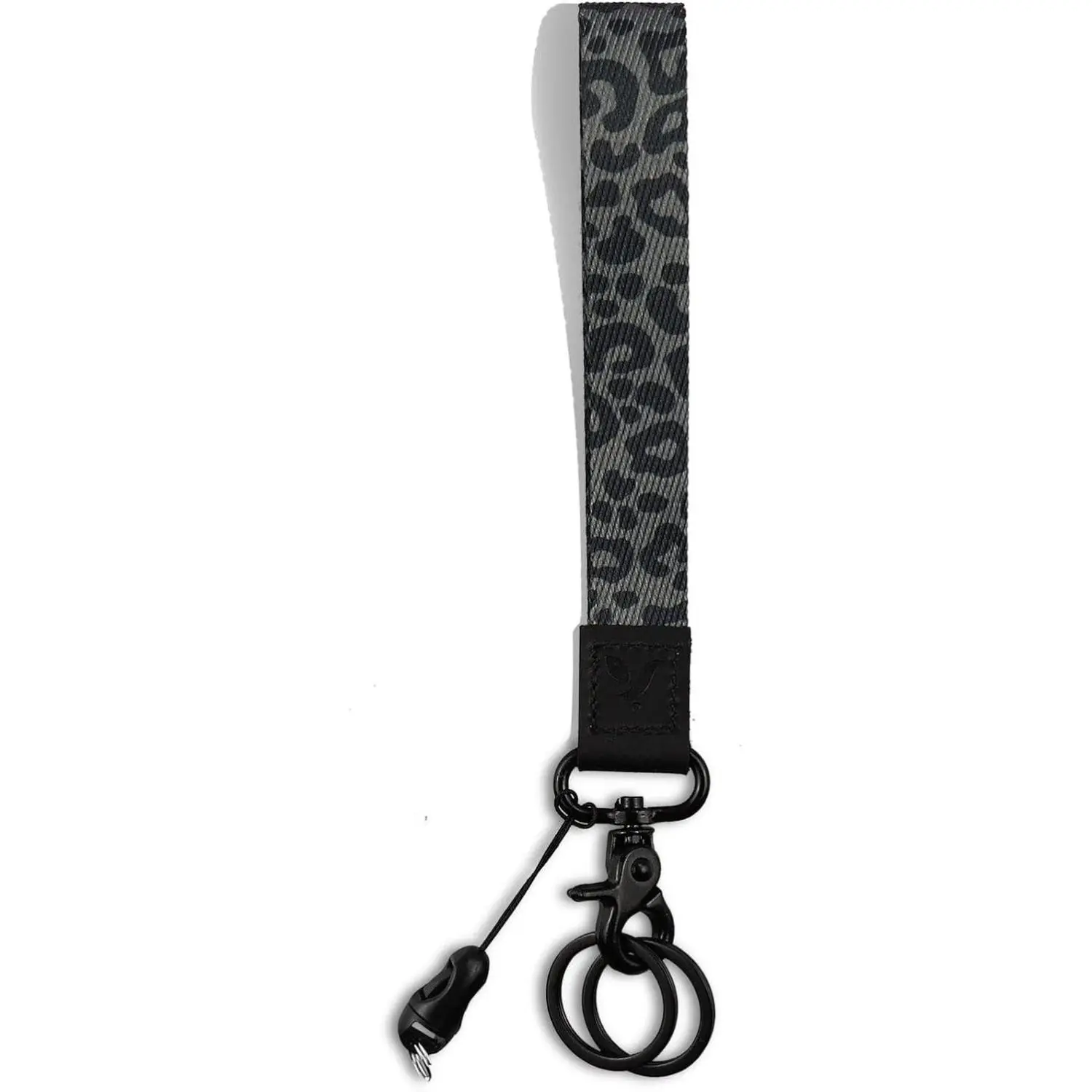 Portable Durable Alloy Wrist Lanyard Keychain - Men's Phone Accessories for Cellphone, Car Keys - Fashion Keychain Holder (Black Leopard)