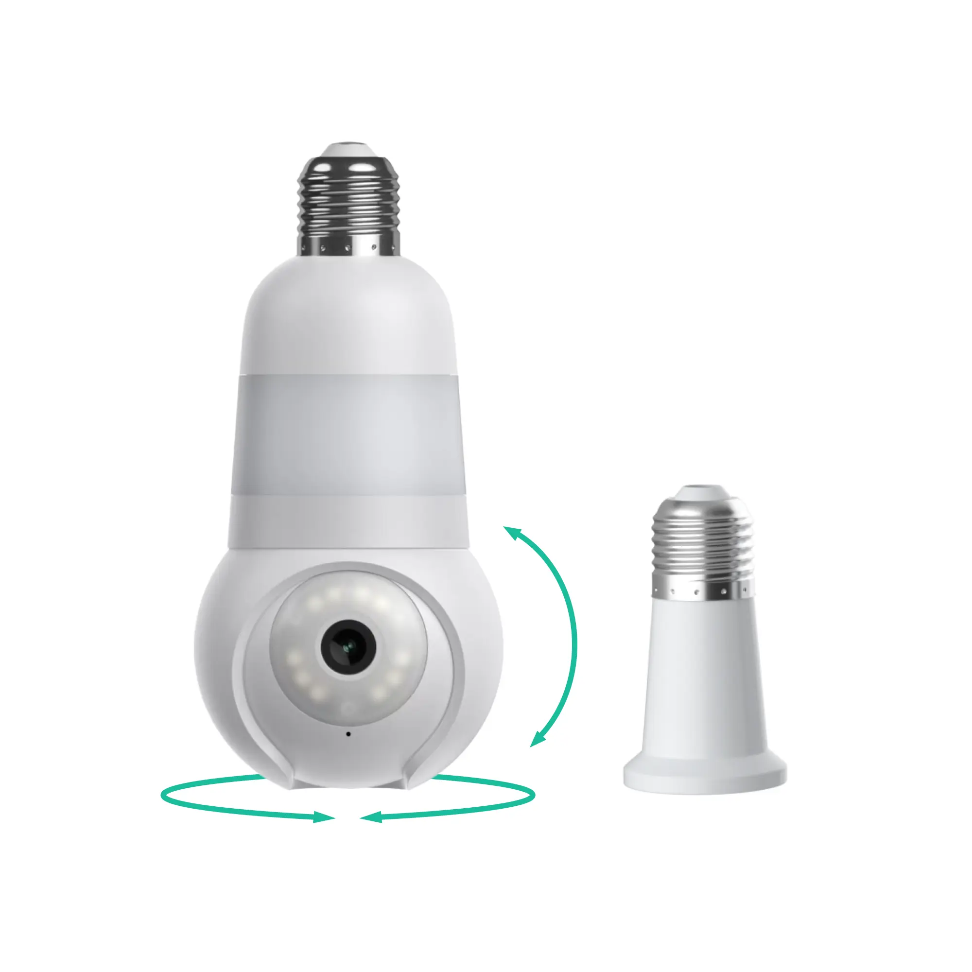 Luna Light Cam — 2K Light Bulb Security Camera, Next-Gen Descriptive AI Alerts, Indoor/Outdoor Surveillance Monitoring Camera for Home, 360° Pan/Tilt, Color Night Vision, Built-In LED & Spotlight, Easy Installation on Porch Front Door, 2.4GHz/5GHz WiFi