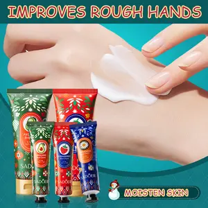 Christmas Fragrance Moisturizing 5-piece Set Gift Box ,Hand Cream 30g x 3 tubes + Body Lotion 100g x 2 tubes, Nourish Hand & Body Care Scented Aroma Moisturizer, Light in Texture,Gentle In Touch, Long-Lasting Fragrance, Skin Smooth and Delicate