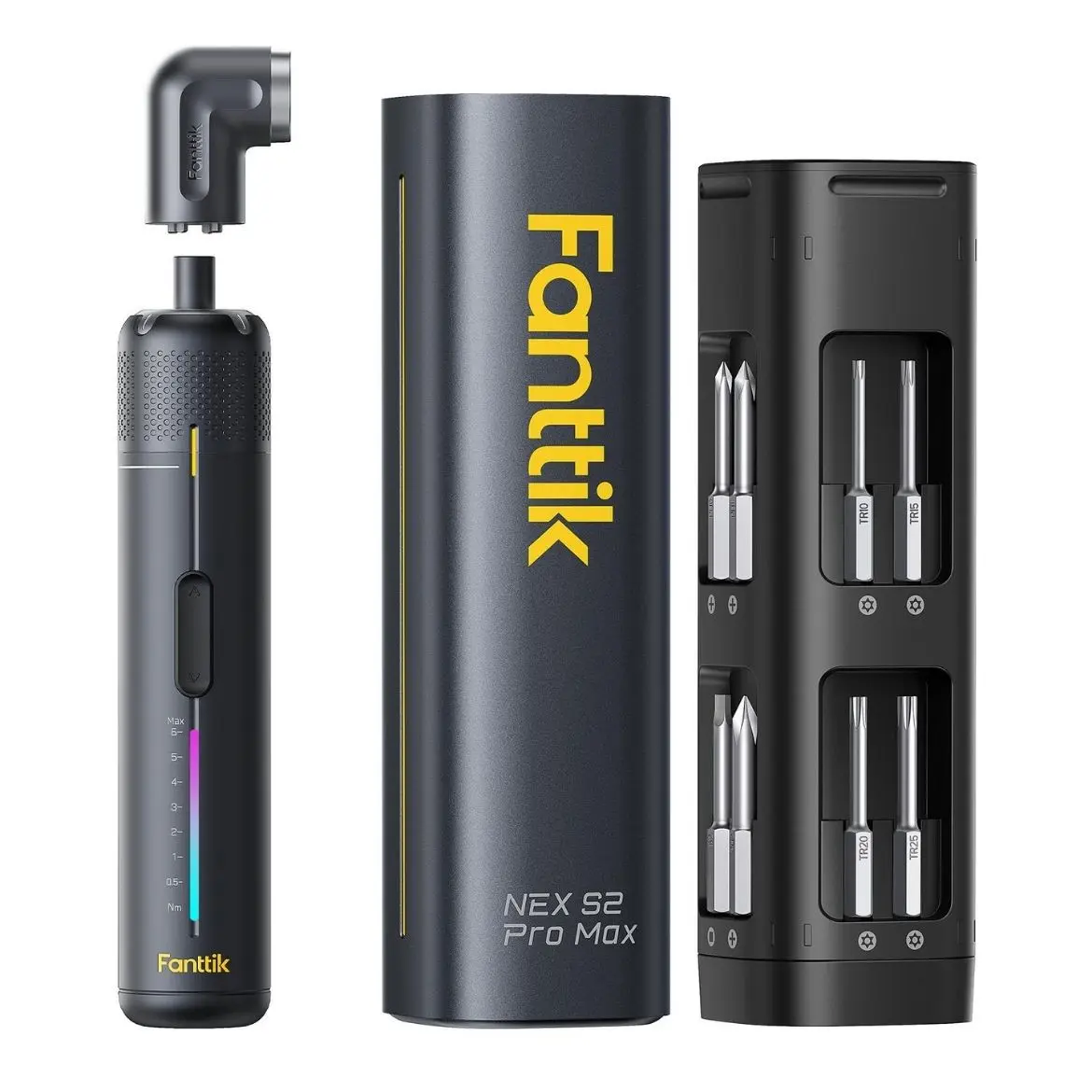 Fanttik S2 Pro Max Electric Screwdriver, Cordless Screwdriver Set, 7 Torque Settings, 0.5 to 6N.m, 16 Magnetic Bits, 1/4''Hex Shank, with 90° Angle Adapter, for Furniture, Household Repairs, Tool Kit, Cordless Power Screwdriver,SummerWins