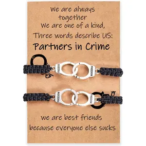BFF Handcuff Friendship Bracelets for 2/3/4 People, Birthday Gifts for Women, Fashion Costume Jewelry Accessories