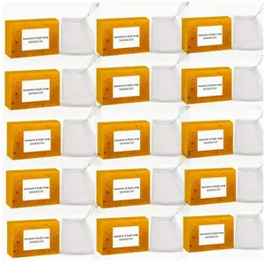 Lemon Turmeric & Kojic Acid Soap Bar, Summer  Face & Body Wash for Men & Women, Daily Skincare Cleanser Sets with Soap Saver Bags, Christmas Gift