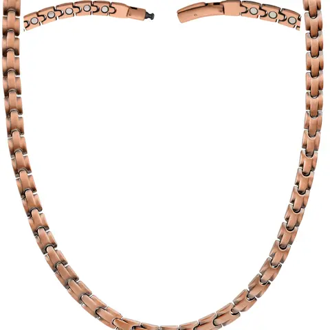 MagnetRX Pure Copper Magnetic Necklace Classic Chain, 62 Neodymium Magnets 3500 Gauss Strength, Durable Jewelry Accessory For Men & Women