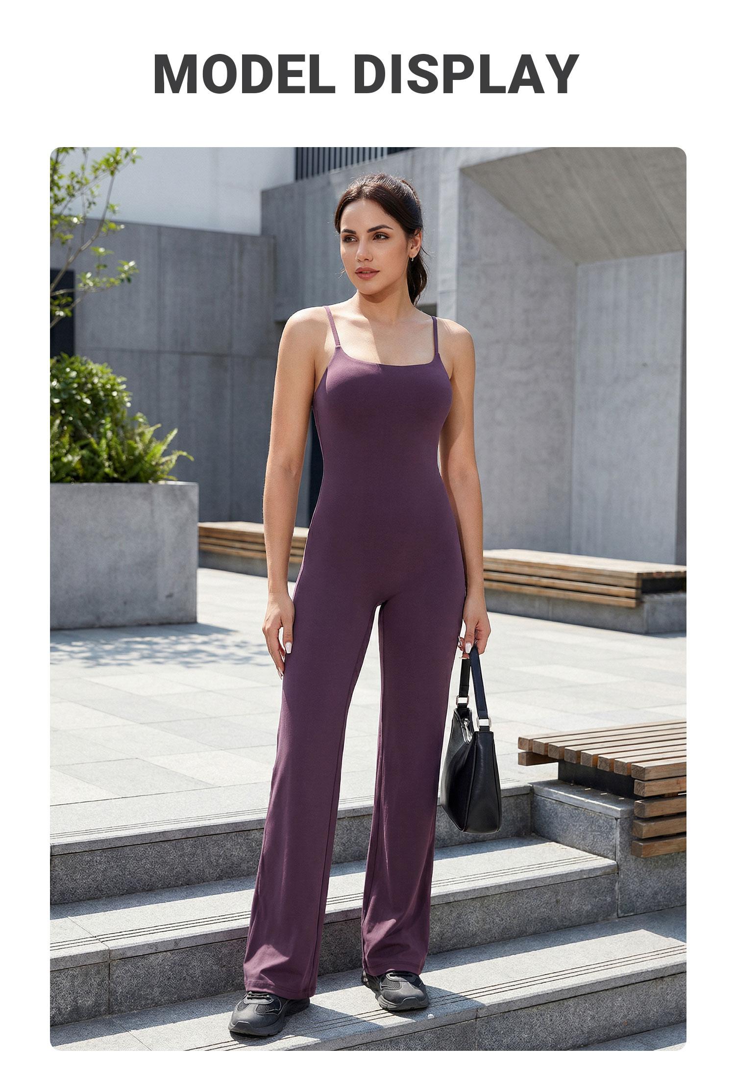 YEOREO Women's Wide Leg Sleeveless Yoga Jumpsuit Romper with Adjustable Fit & Hidden Scrunch for Glute Support Greenish YEOREO Women's Wide Leg Sleeveless Yoga Jumpsuit Romper with Adjustable Fit & Hidden Scrunch for Glute Support Greenish