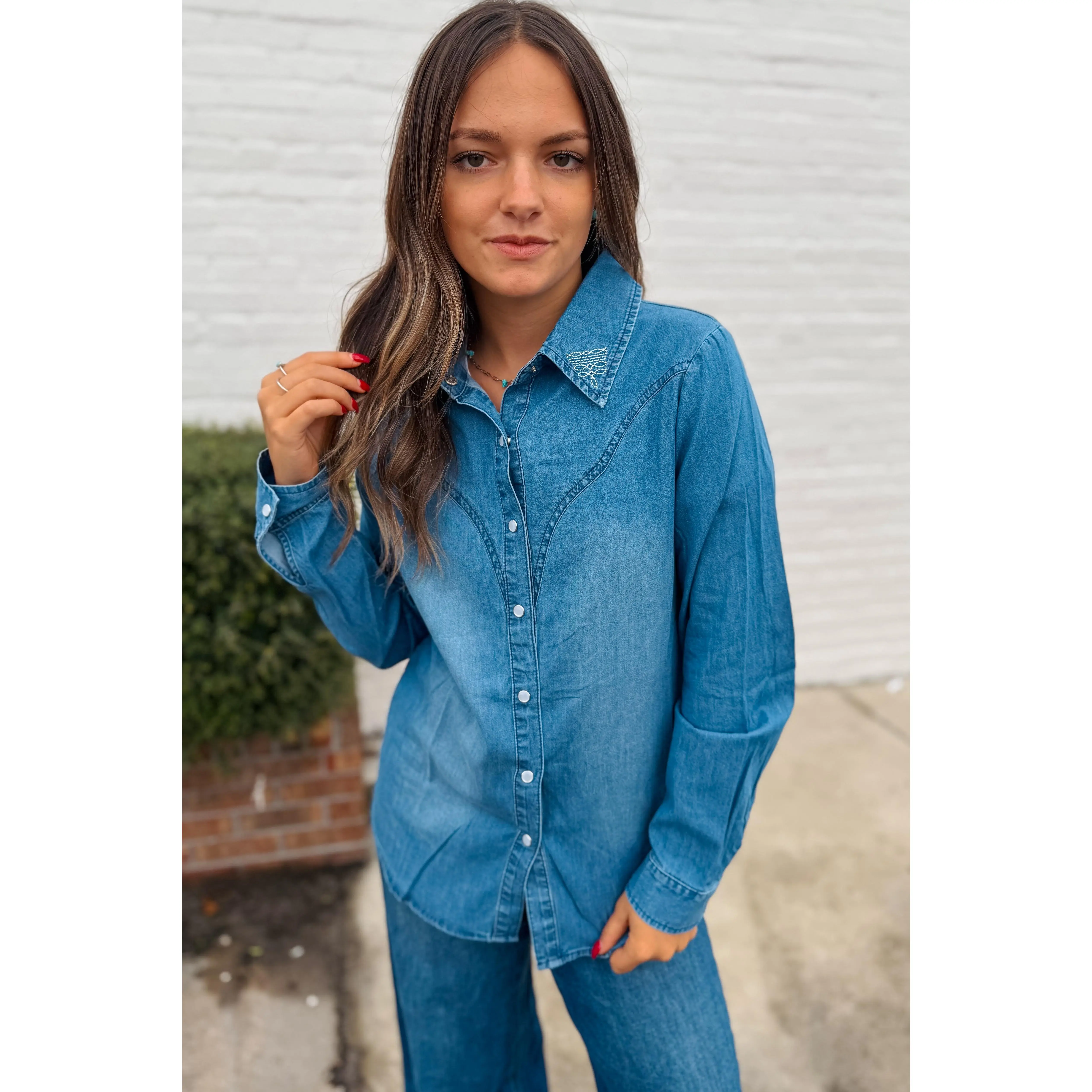 Boot Stitch Pearlsnap - TikTok Shop