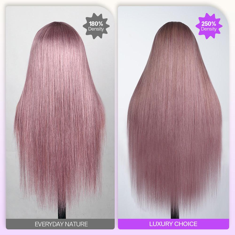 Megalook Hair 13x6 Three-Go Lavender Purple Glueless Wigs Silky Straight With Drawstring 100% Human Hair Wig Lace Front Wig Elegant Ombre Design 320℉ Heat Resistant SpringStatements