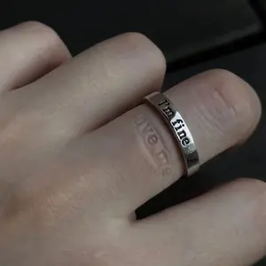 I'm Fine Save Me Adjustable Couple Ring