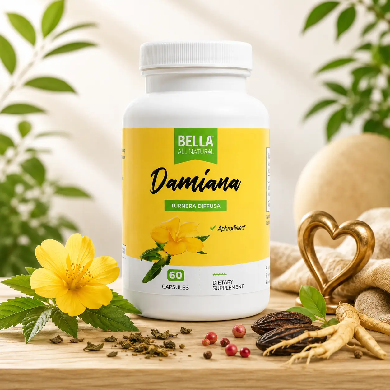 Bella All Natural Damiana, 60ct