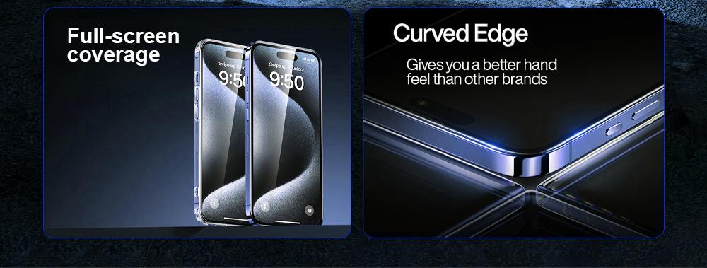 One Fish Privacy Screen Protector 2 Pack for iPhone,Samsung - Crystal Clear, Scratch Resistant, Plasma Plating Process, High Quality Design.