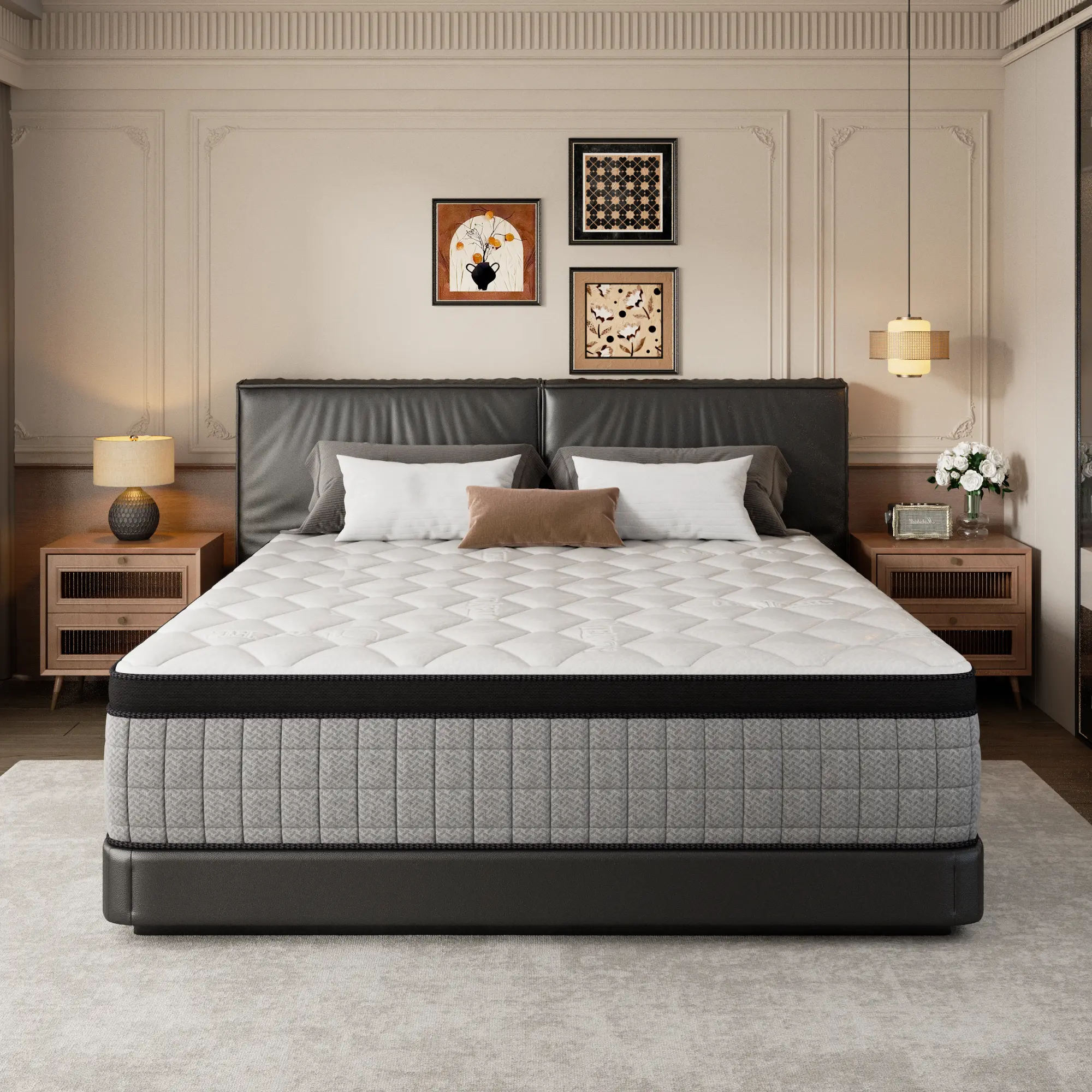 12 Inch Bed-in-a-Box Hybrid Mattress, Medium Firm with Pressure Relief & Motion Isolation, Twin/Full/Queen/King for All Sleepers, Queen Size Mattress, Full Size Mattress Supportive Memory Foam Premium Memory Foam