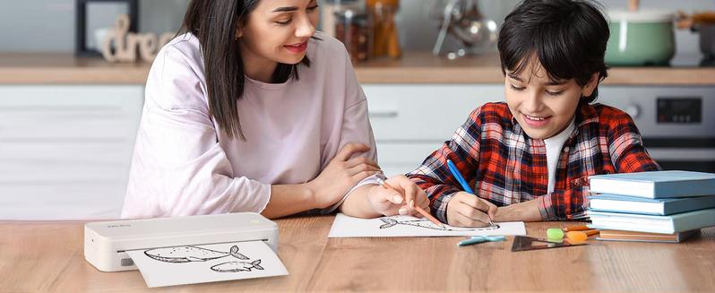 JADENS Portable Printers Wireless for Travel, Support 8.5" X 11" US Letter, Bluetooth Thermal   Inkless Printer Compatible with Phone & Laptop