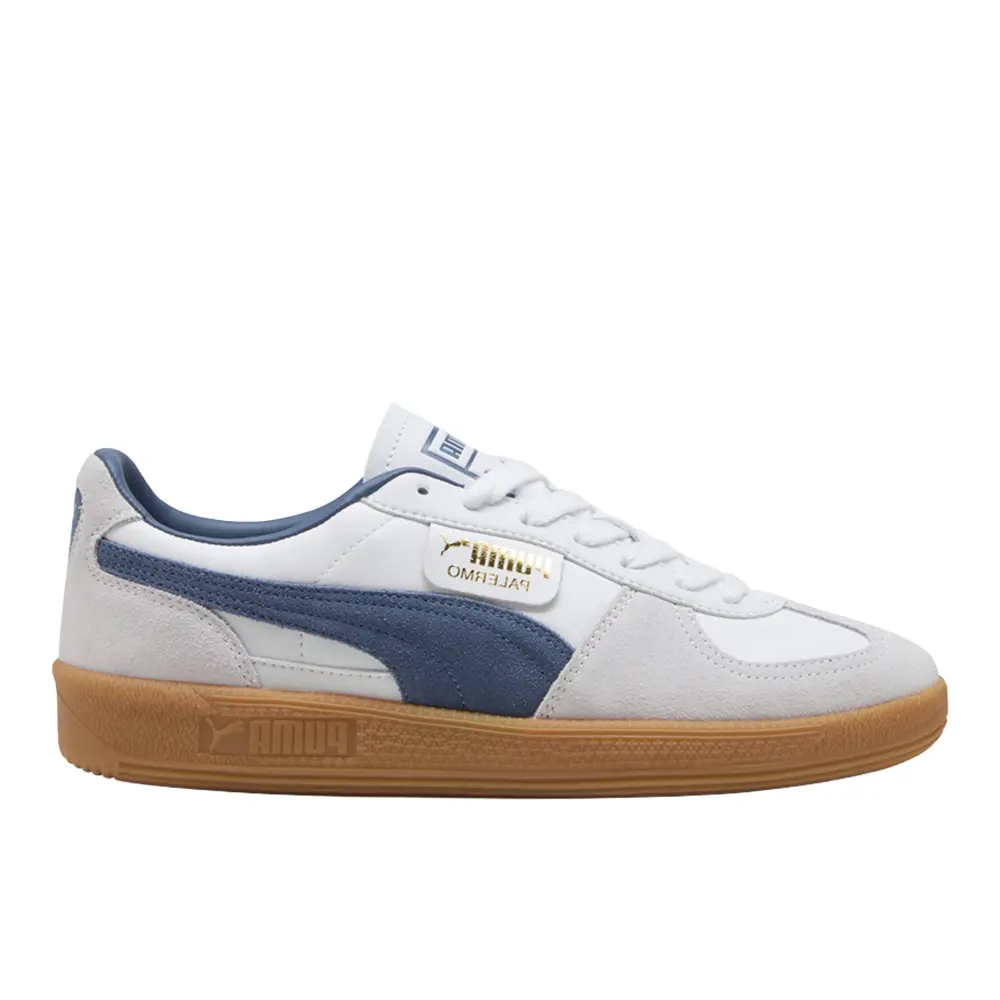 PUMA Mens Palermo Leather Lace Up Sneakers Shoes Casual - White