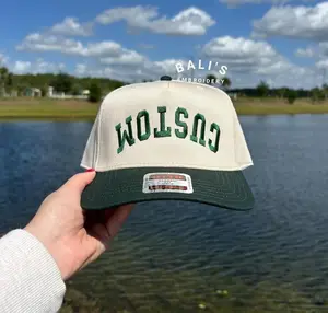 Custom Upside Down Text Hat, 5 Panel Two Tone Embroidered Hat, Snapback Trendy Hat, Make Your Own Personalized Hat, Rally Baseball Cap, Gift