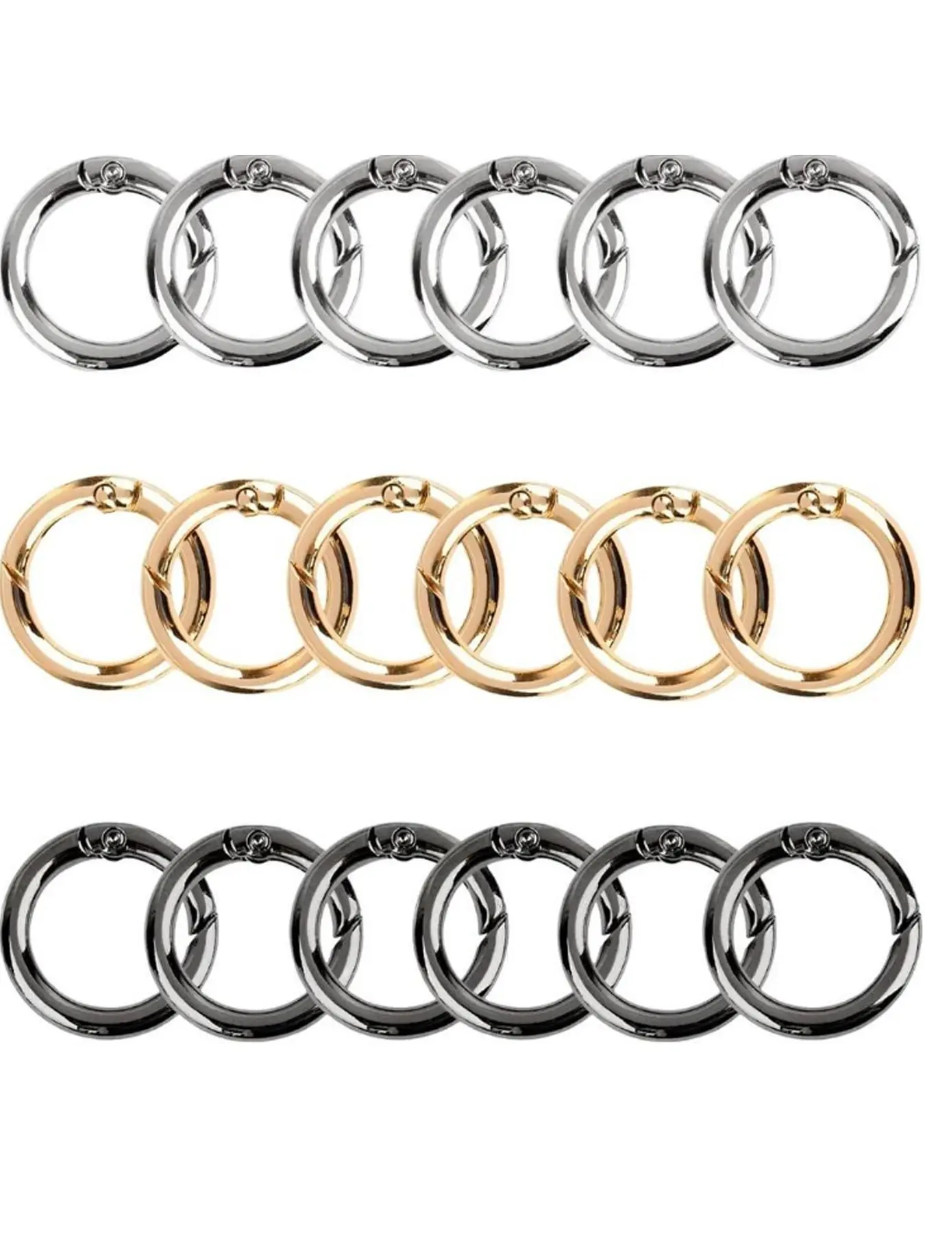 Durable Round Carabiner Keychain for Bags, Spring Ring and Bag Loop, Ideal for Outdoor Activities, DIY Bag Accessories, Metal Spring Clip