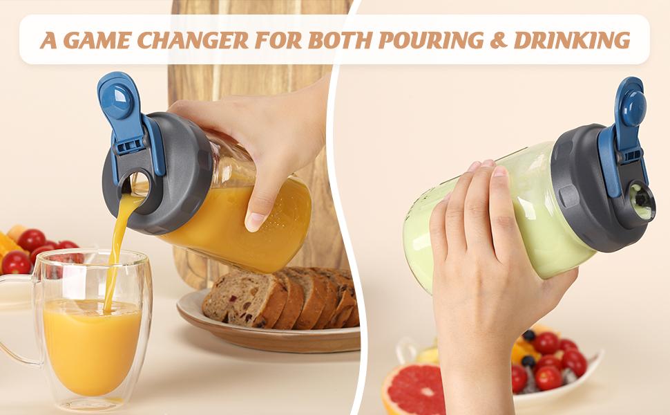 Soligt Mason Jar Lids, 4/6-Pack Wide/Regular Pour Spout Flip Cap Lids for Ball Brand Mason Jars, for Drinking Salad Dressing & Food Storage, Drink ware, Tumbler , not included Jars, Bpa Free Leakproof Kitchen Containers Utensils