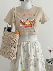 Howls Moving Castle Baby Tee, Calcifer, Howl and Sophie, Calcifer's Bed & Breakfast, Gift For Anime Girl