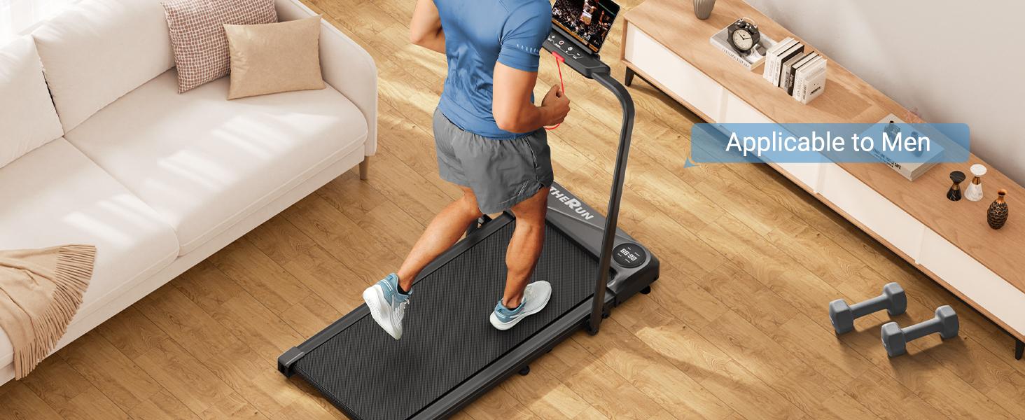 THERUN Foldable Walking Pad Treadmill, with/without Handle, Low-Noise Motor 300 lbs Load Shock Absorption LED Display & Remote Control Compact Treadmill for Home & Office Exercise THERUN Foldable Walking Pad Treadmill, with/without Handle, Low-Noise Motor 300 lbs Load Shock Absorption LED Display & Remote Control Compact Treadmill for Home & Office Exercise