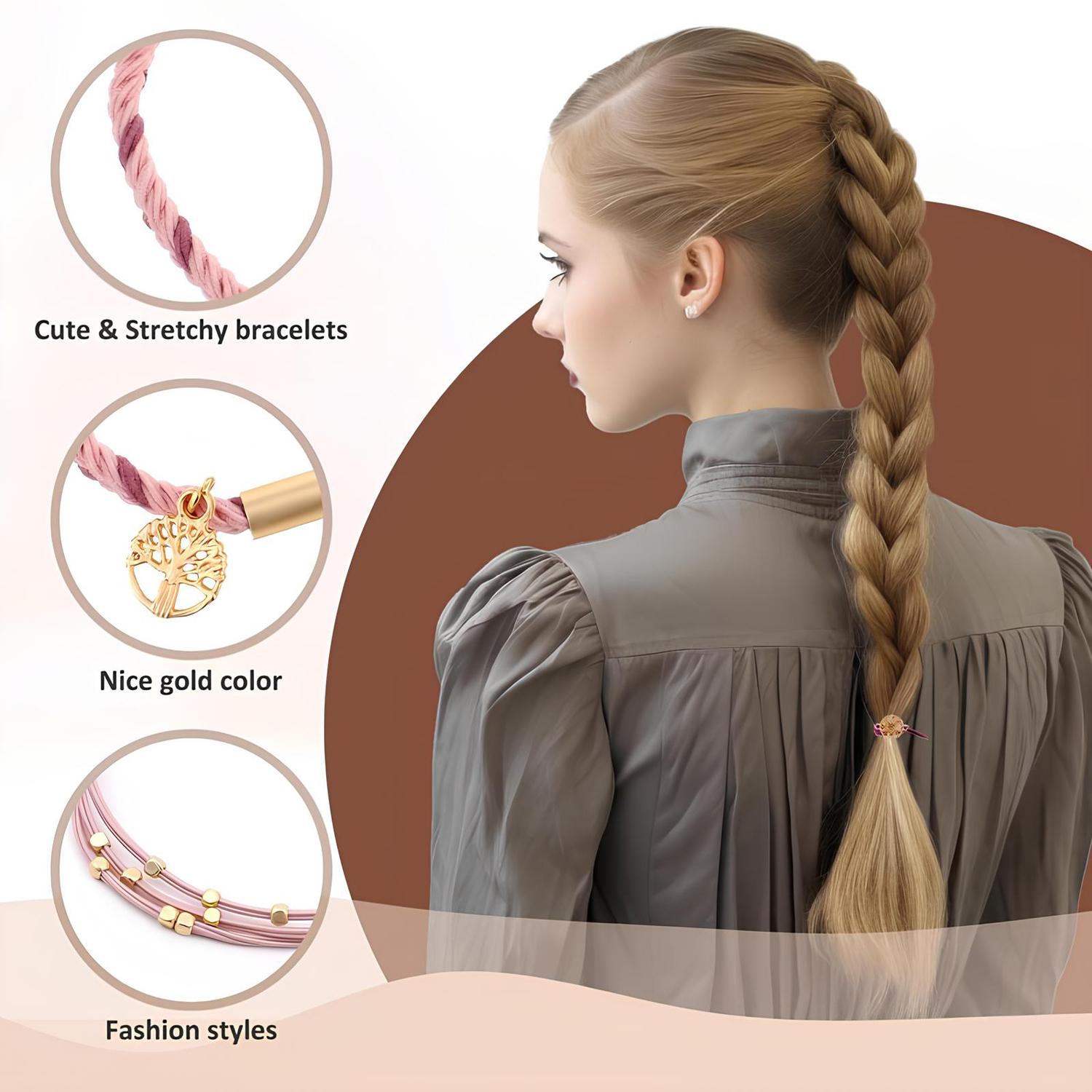 Hair Ties Bracelet for Women(10PCS) 5 Styles Soft Braided Boho Hair Bands Elastic No Damage Hair Ties for Girls thick Thin Long Curly Hair Accessories Hair Ties Bracelet for Women(10PCS) 5 Styles Soft Braided Boho Hair Bands Elastic No Damage Hair Ties for Girls thick Thin Long Curly Hair Accessories