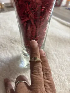 Cute, Gold Laminated, XP, Heart ring with Crystals on sides, High Quality and Everyday use