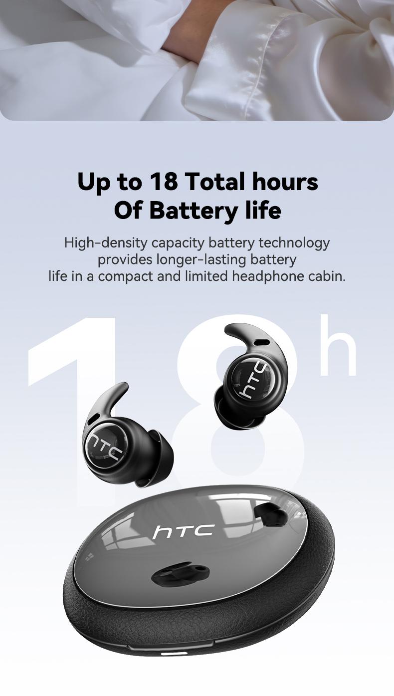 HTC NE76 Bluetooth Wireless Earbuds Sleep Earphones,Bluetooth 6.0,Noise-Canceling Earphones.Improves sleep quality,Zero pressure on the ears when sleeping on your side,Invisible flat-head earphones,Suitable for travel and side sleepers