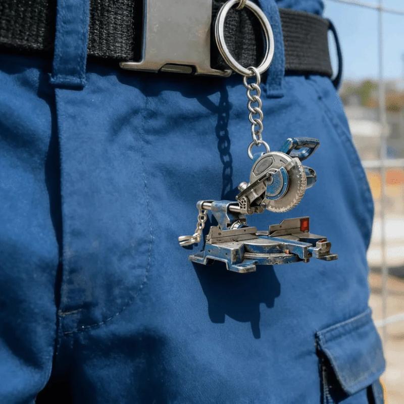 Stainless Steel（High Quality) Portable Chainsaw Keychain Ring Bag Charm Portable Angle Grinder Keychain Handheld Pruning Chainsaws